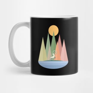 Goat in Nature Landscape Collage Mug